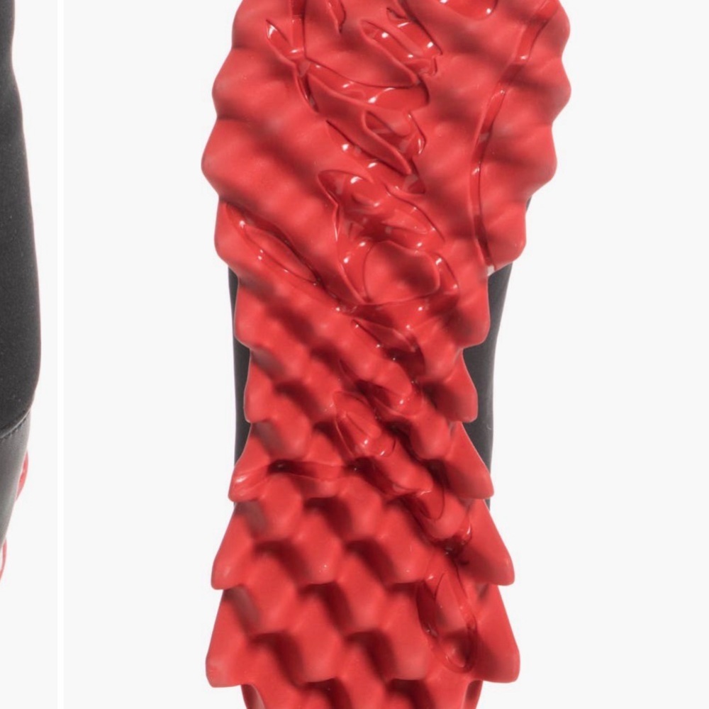 NEW Christian Louboutin Black and Red Sneakers - Picture 4 of 6